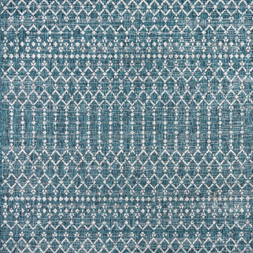 Ourika Moroccan Geometric Textured Weave Indoor/outdoor Square Rug